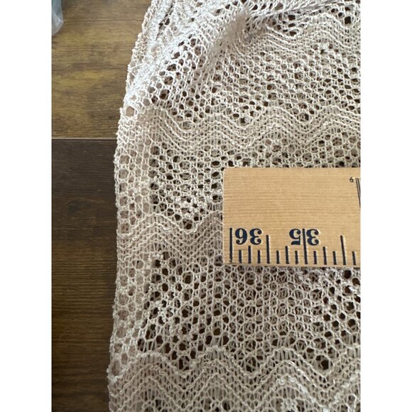 Miss Me Womens Large Beige Crochet Fringe Kimono BOHO Embroidered Details & Tass - Picture 6 of 7